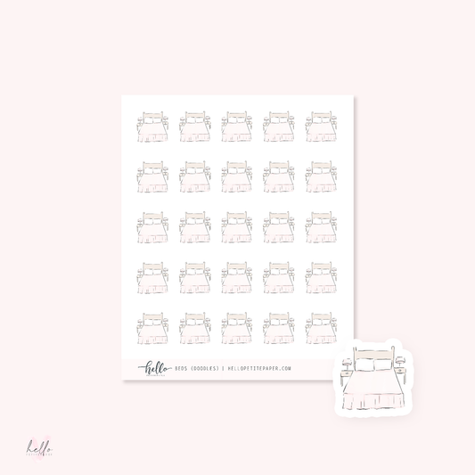 Doodle icons (BED) - planner stickers