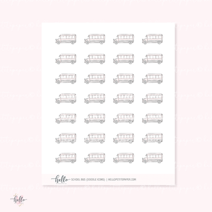 Doodle Icons (BUS) | hand-drawn planner stickers