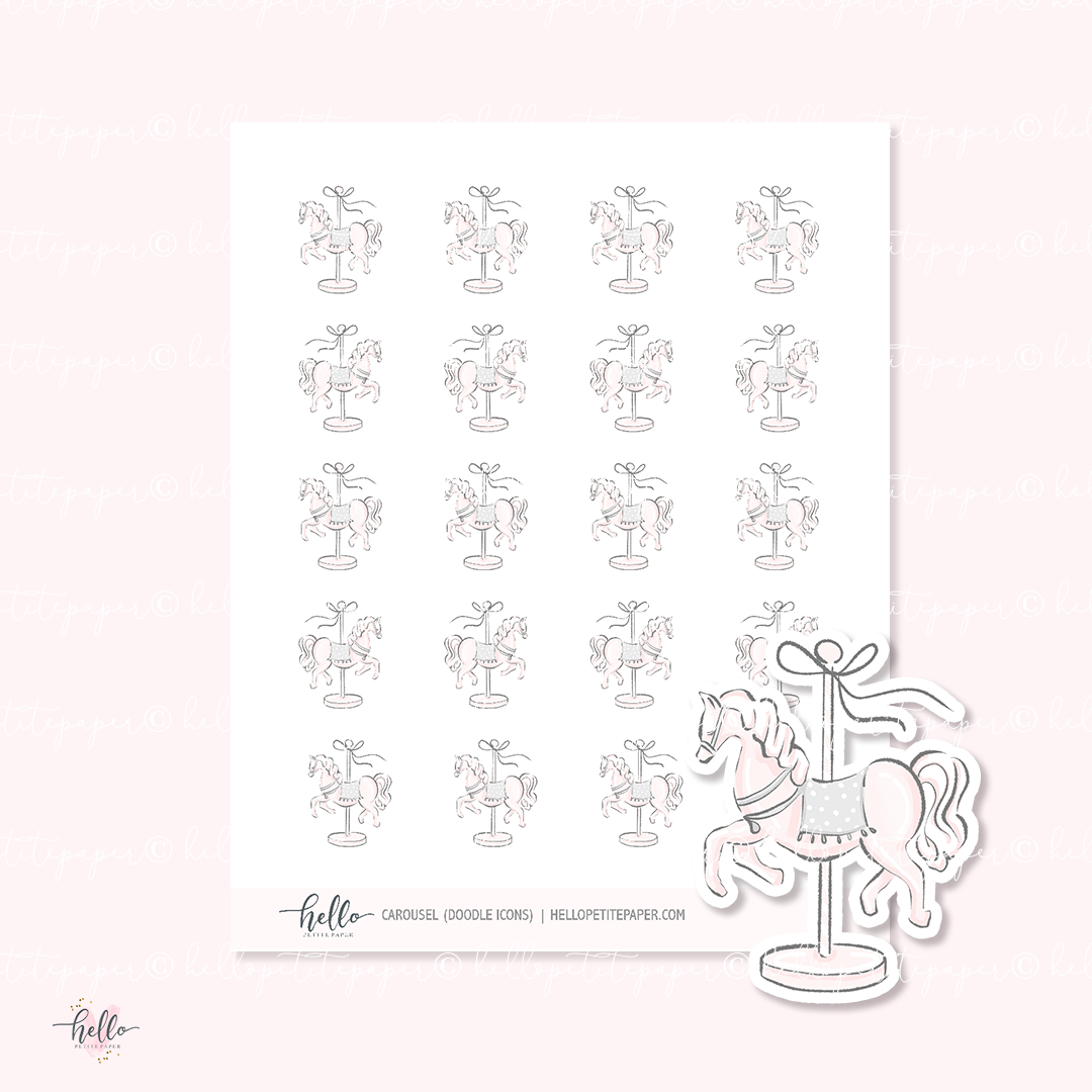 Doodle Icons (CAROUSEL) | hand-drawn planner stickers