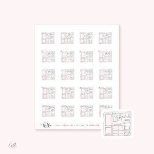 Doodle icons (CLOSET) - planner stickers