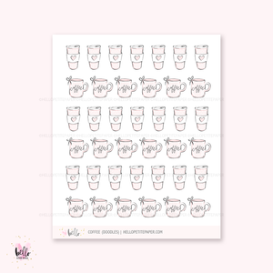 Doodle icons (COFFEE) - planner stickers