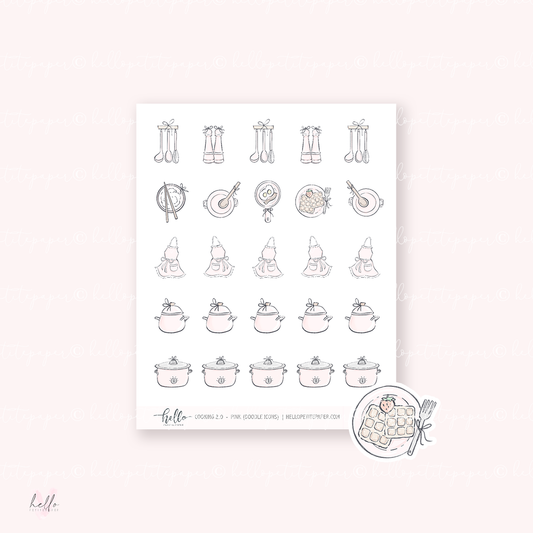 Doodle Icons (COOKING 2.0) | hand-drawn planner stickers