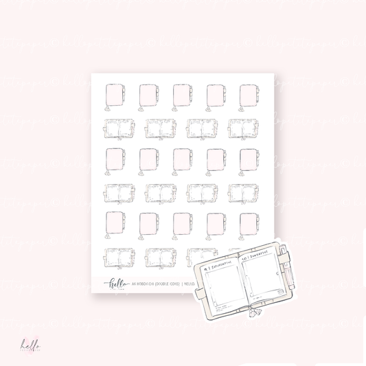 Doodle Icons (A6 HOBO) | hand-drawn planner stickers