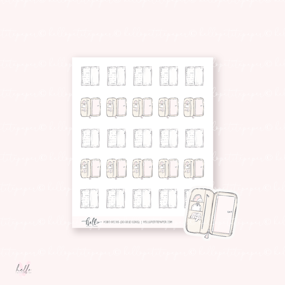 Doodle Icons (HOBO WEEKS) | hand-drawn planner stickers