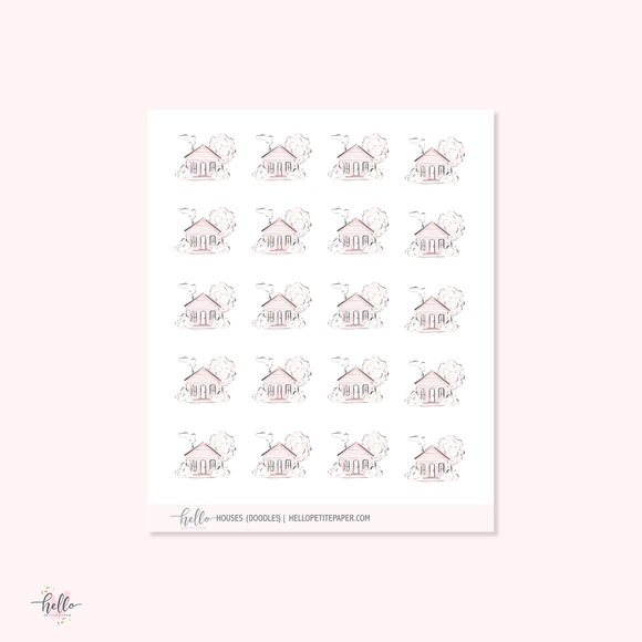 Doodle icons (HOUSE) - planner stickers