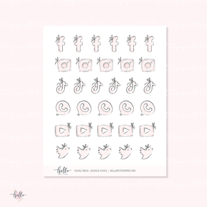 Doodle Icons (SOCIAL MEDIA) | hand-drawn planner stickers