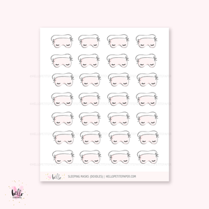 Doodle icons (SLEEP MASKS) - planner stickers