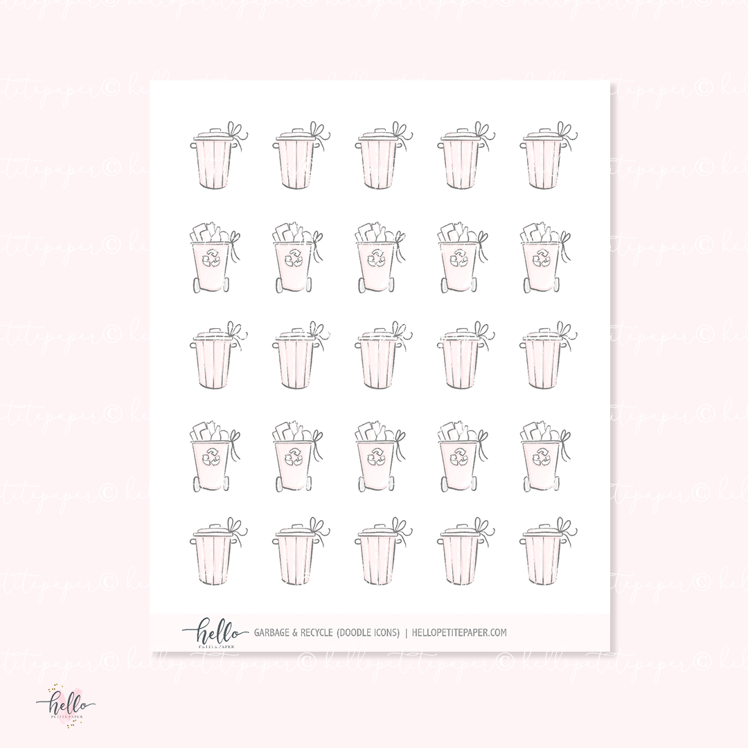 Doodle Icons (TRASH) | hand-drawn planner stickers