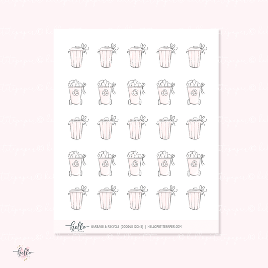 Doodle Icons (TRASH) | hand-drawn planner stickers