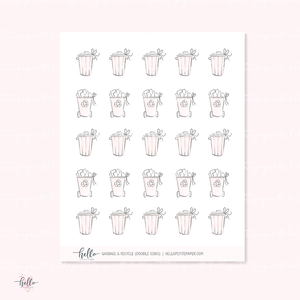 Doodle Icons (TRASH) | hand-drawn planner stickers
