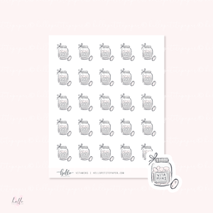Doodle icons (VITAMINS) - planner stickers