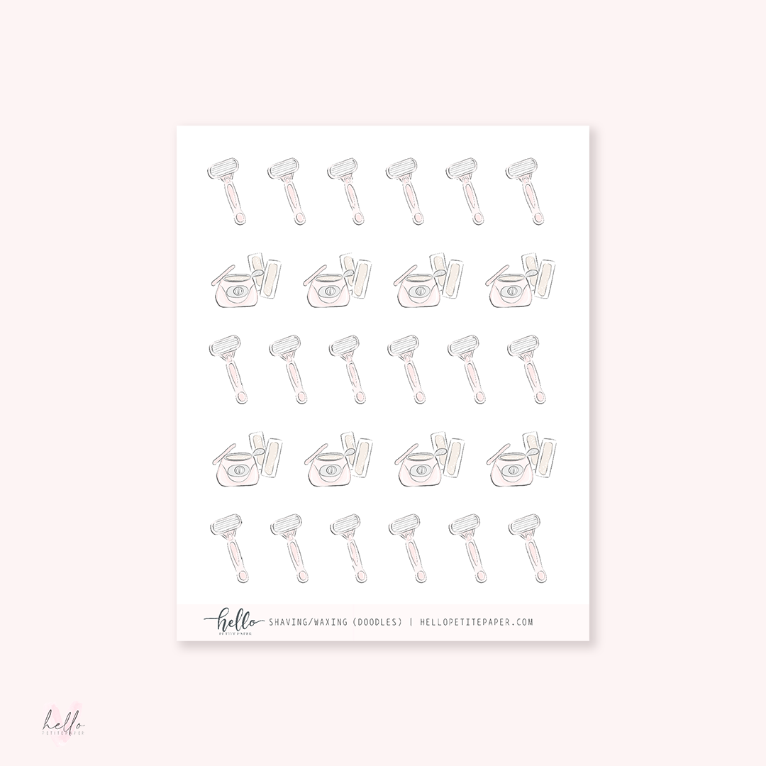 Doodle icons (WAX/SHAVE) - planner stickers