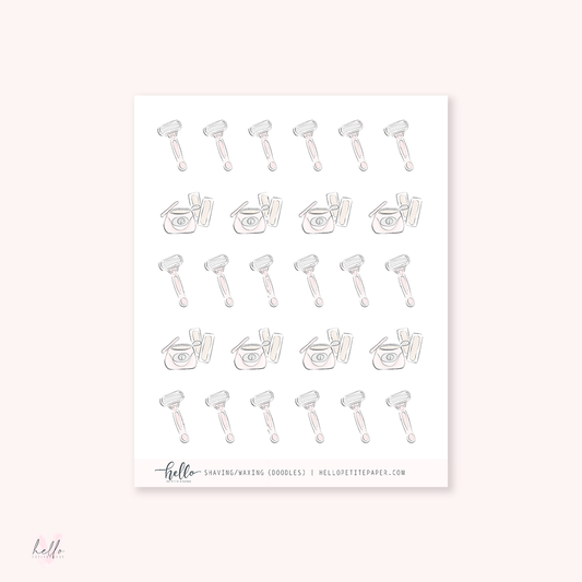 Doodle icons (WAX/SHAVE) - planner stickers