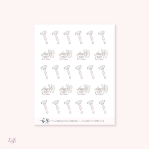Doodle icons (WAX/SHAVE) - planner stickers