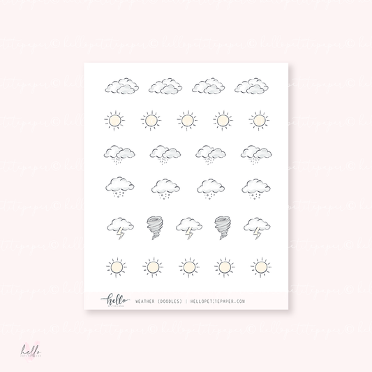 Doodle icons (WEATHER) - planner stickers