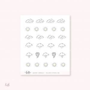 Doodle icons (WEATHER) - planner stickers