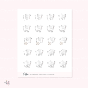 Doodle Icons (WRITTING) | hand-drawn planner stickers
