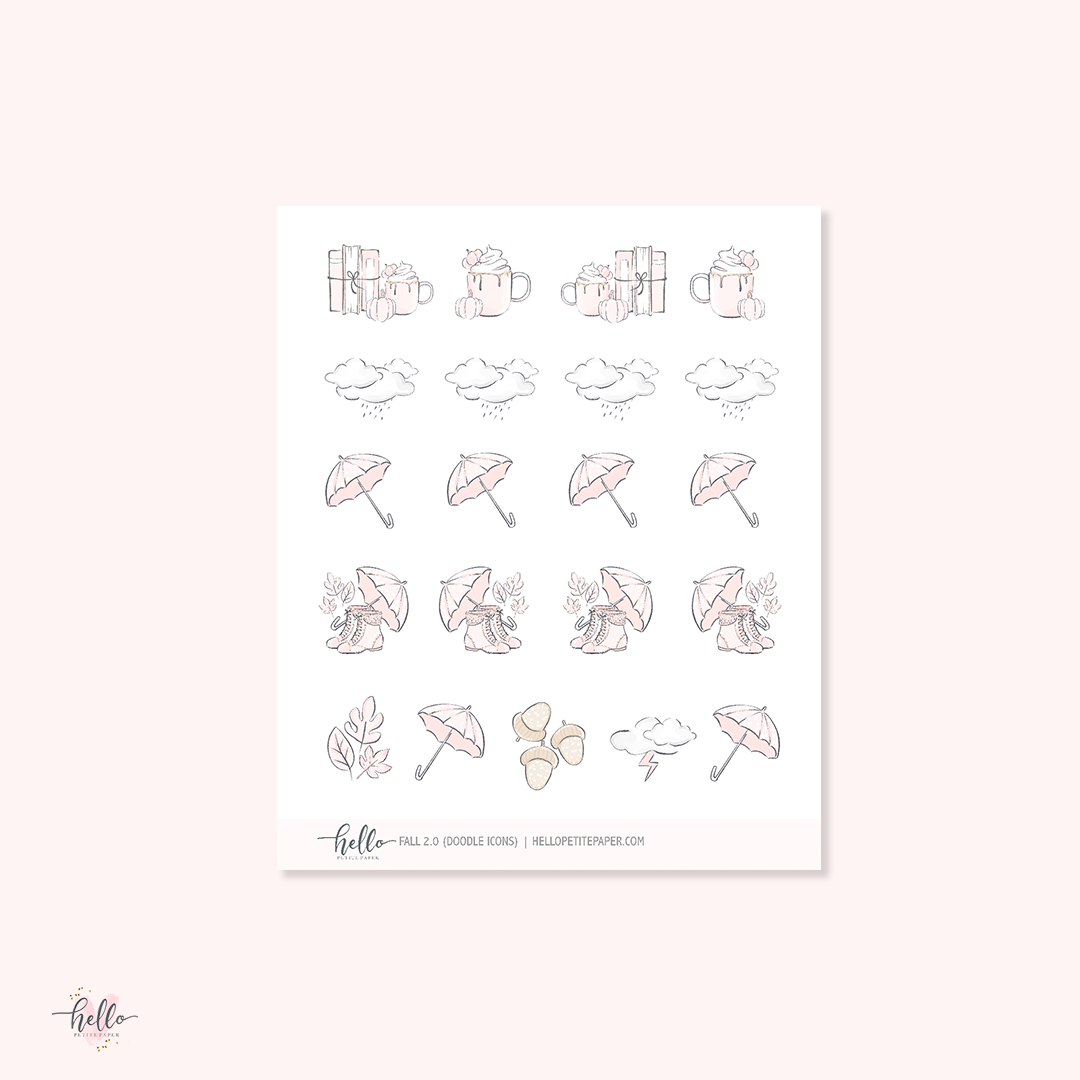 Doodle icons (FALL 2.0) - planner stickers