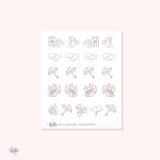 Doodle icons (FALL 2.0) - planner stickers