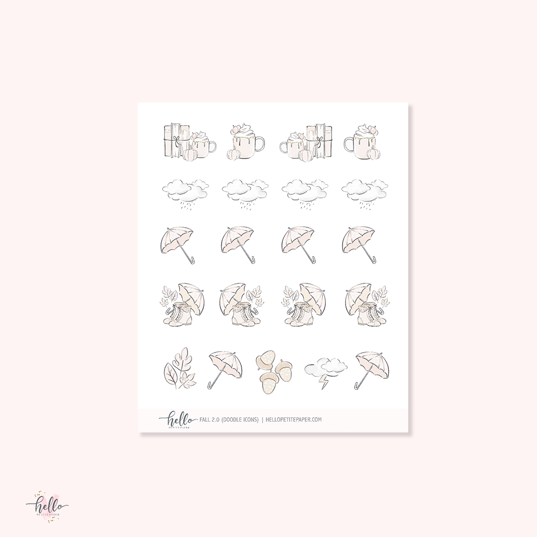 Doodle icons (FALL 2.0) - planner stickers