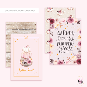 2 Gold Foil Cards - Hello Fall