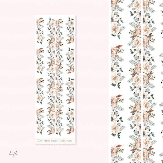 Floral trims |  Hidden garden - deco planner stickers