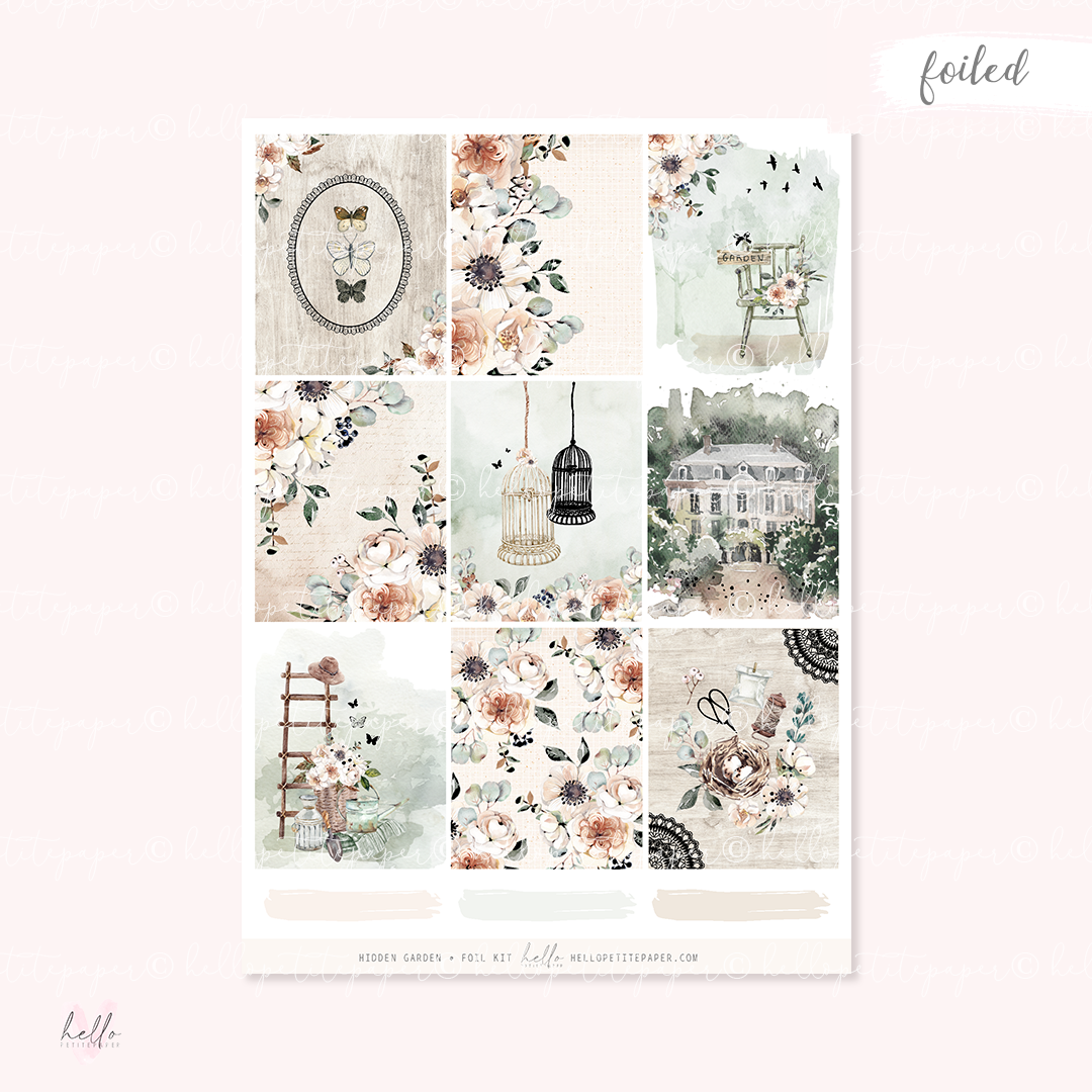 Hidden garden -  FOILED KIT - premium matte paper