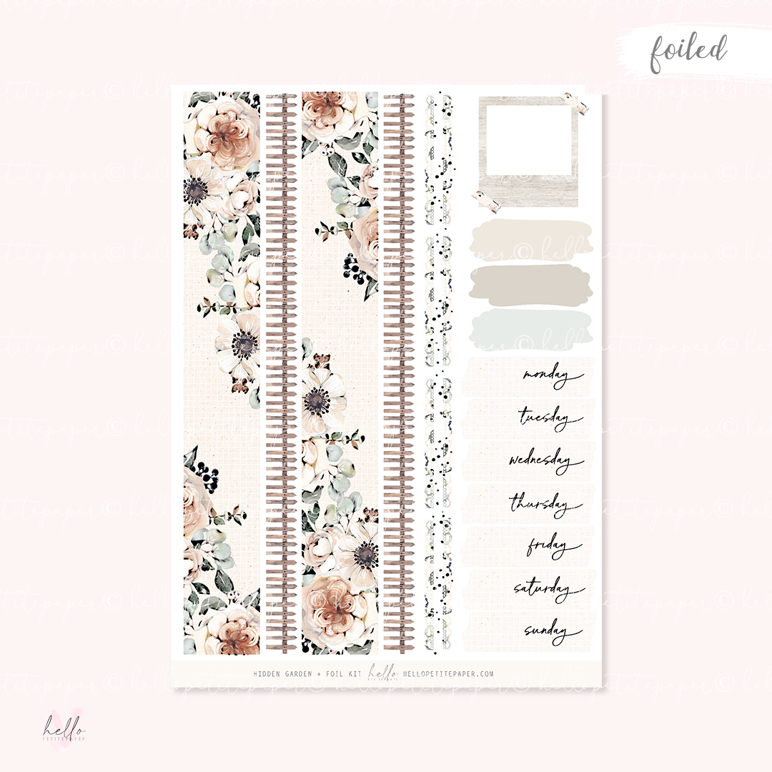 Hidden garden -  FOILED KIT - premium matte paper