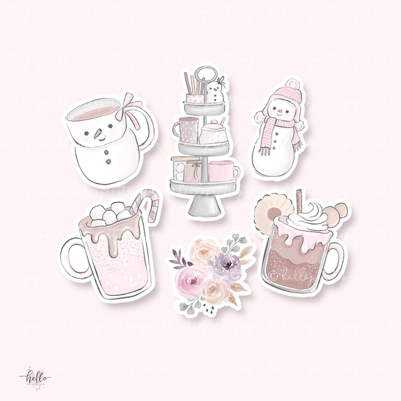 Hot Cocoa Bar die-cuts (set of 6)