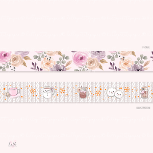 Hot Cocoa washi tape set (2) - Silver Foil