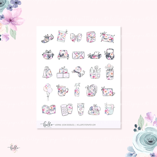 Doodle icons (Jasmine) - planner stickers