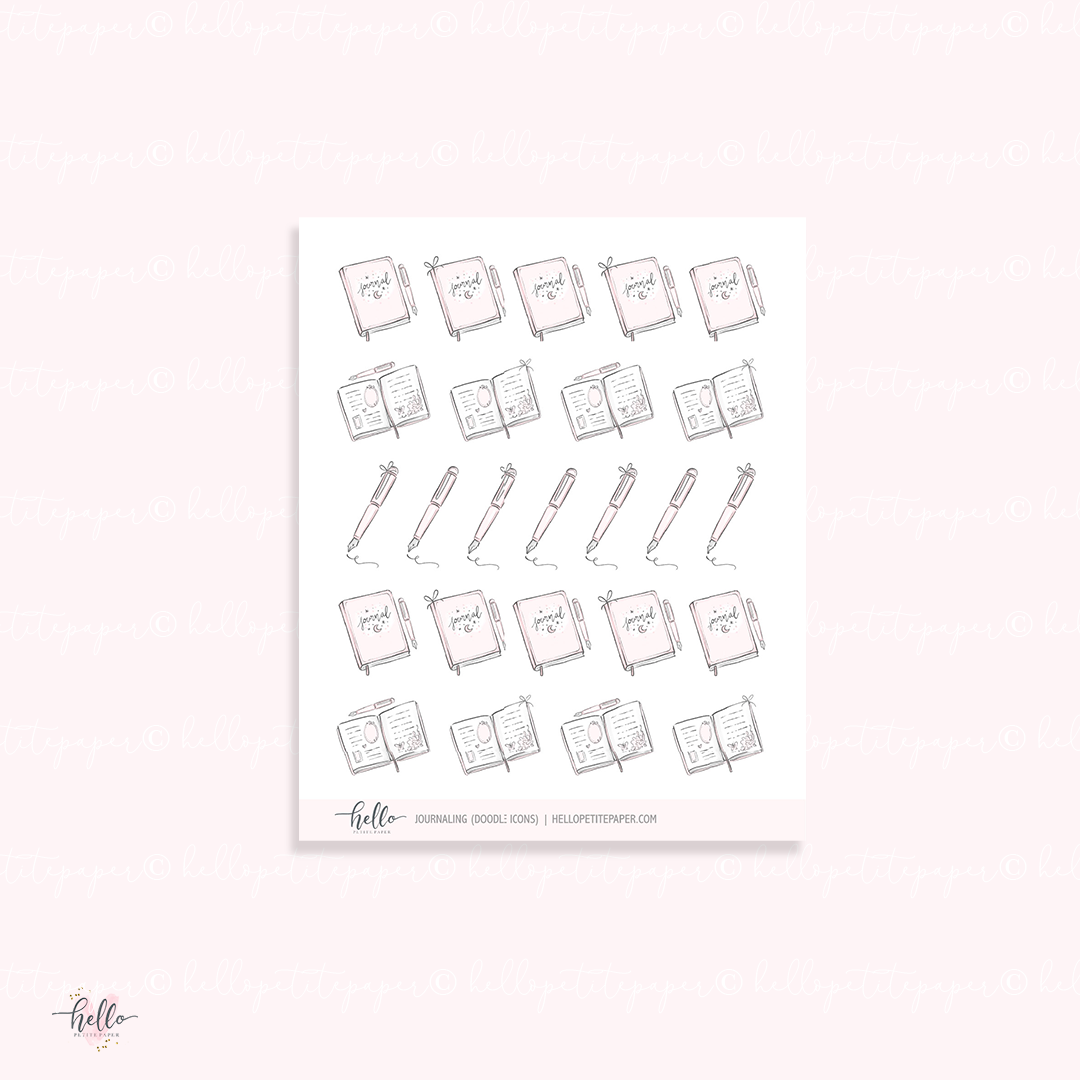 Doodle icons (JOURNALING) - planner stickers