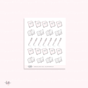 Doodle icons (JOURNALING) - planner stickers