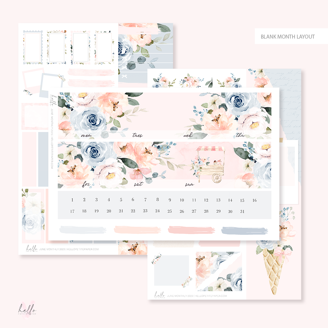 June Monthly Sticker Kit