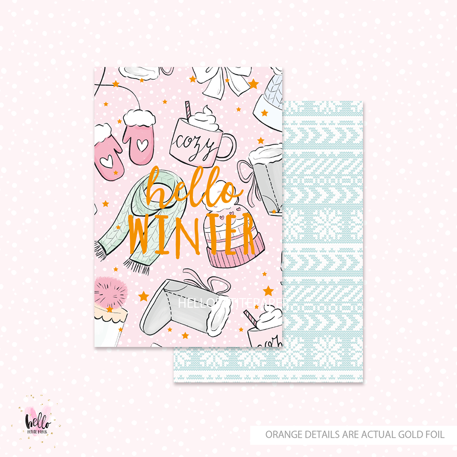 Gold Foil Card - Hello Winter