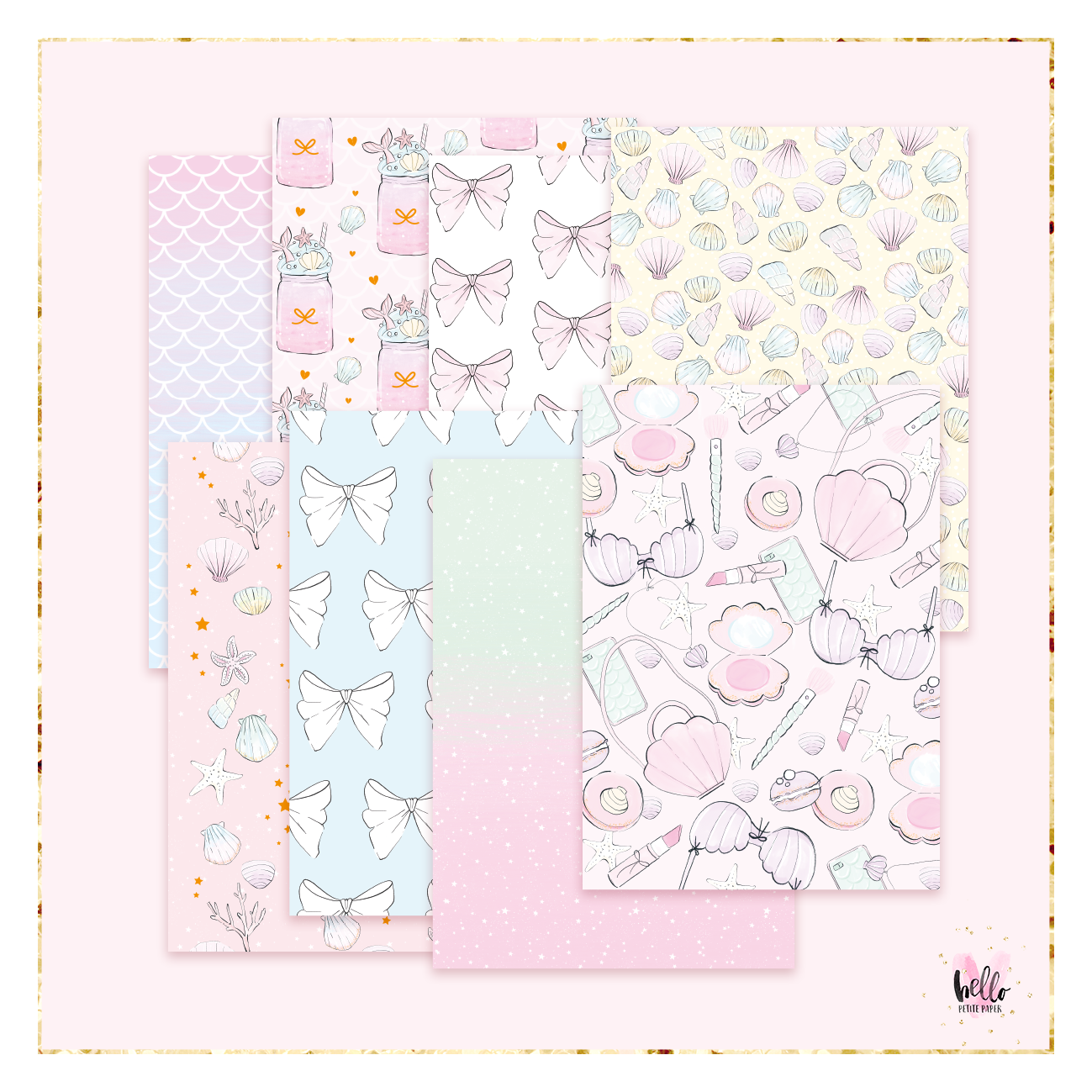 Merbabe paper collection - LIMITED EDITION - 8 sheets | gold foil