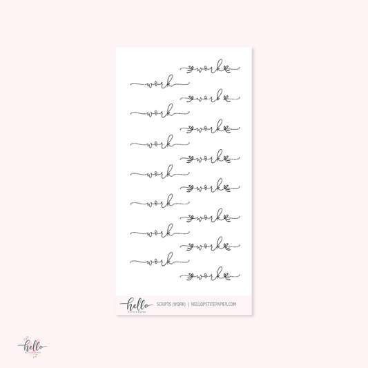 Mini scripts | Work - planner stickers