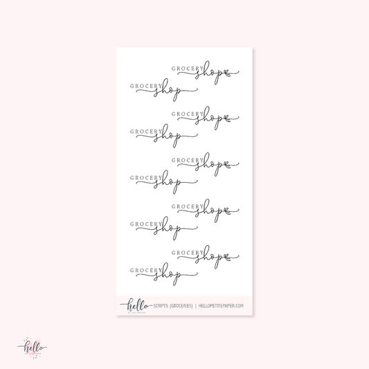 Mini scripts | Grocery shop - planner stickers