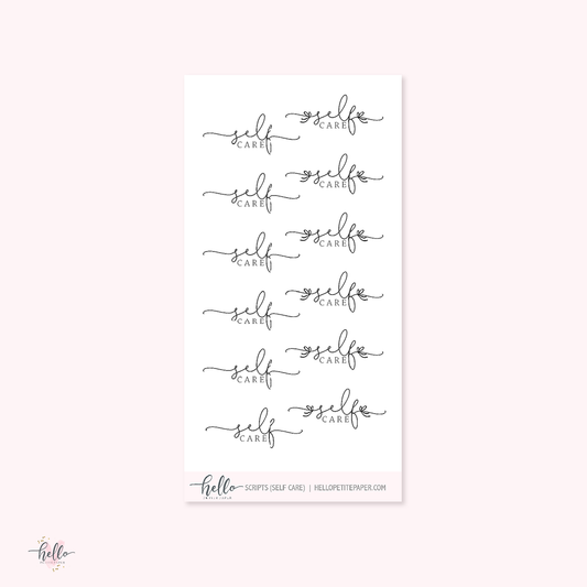 Mini scripts | Self care - planner stickers