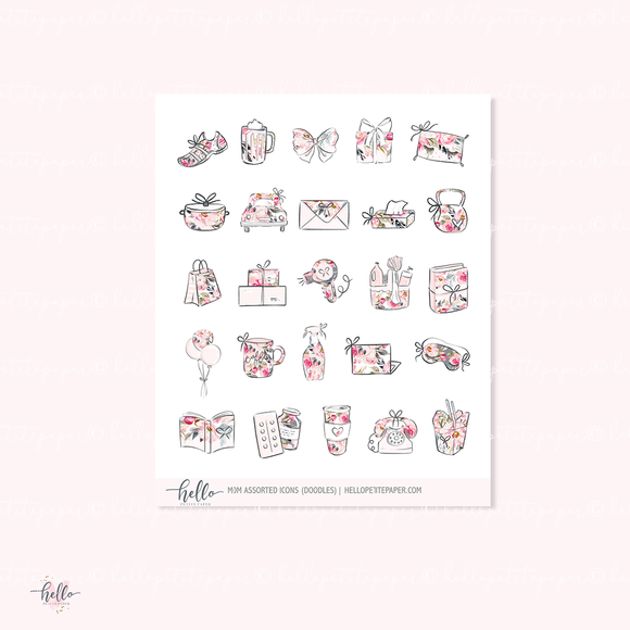 Doodle icons (MOM) - planner stickers