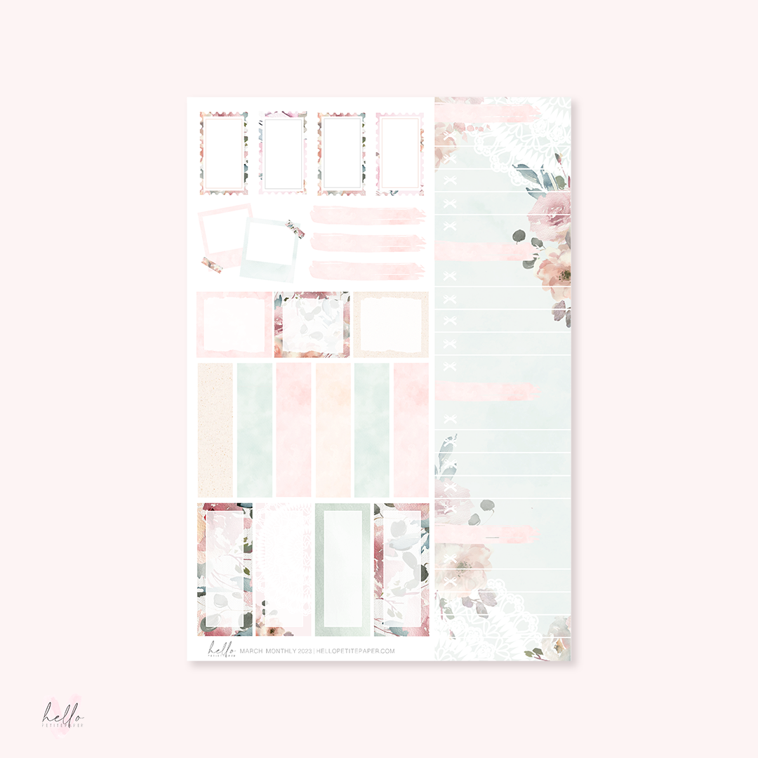 March Monthly Sticker Kit