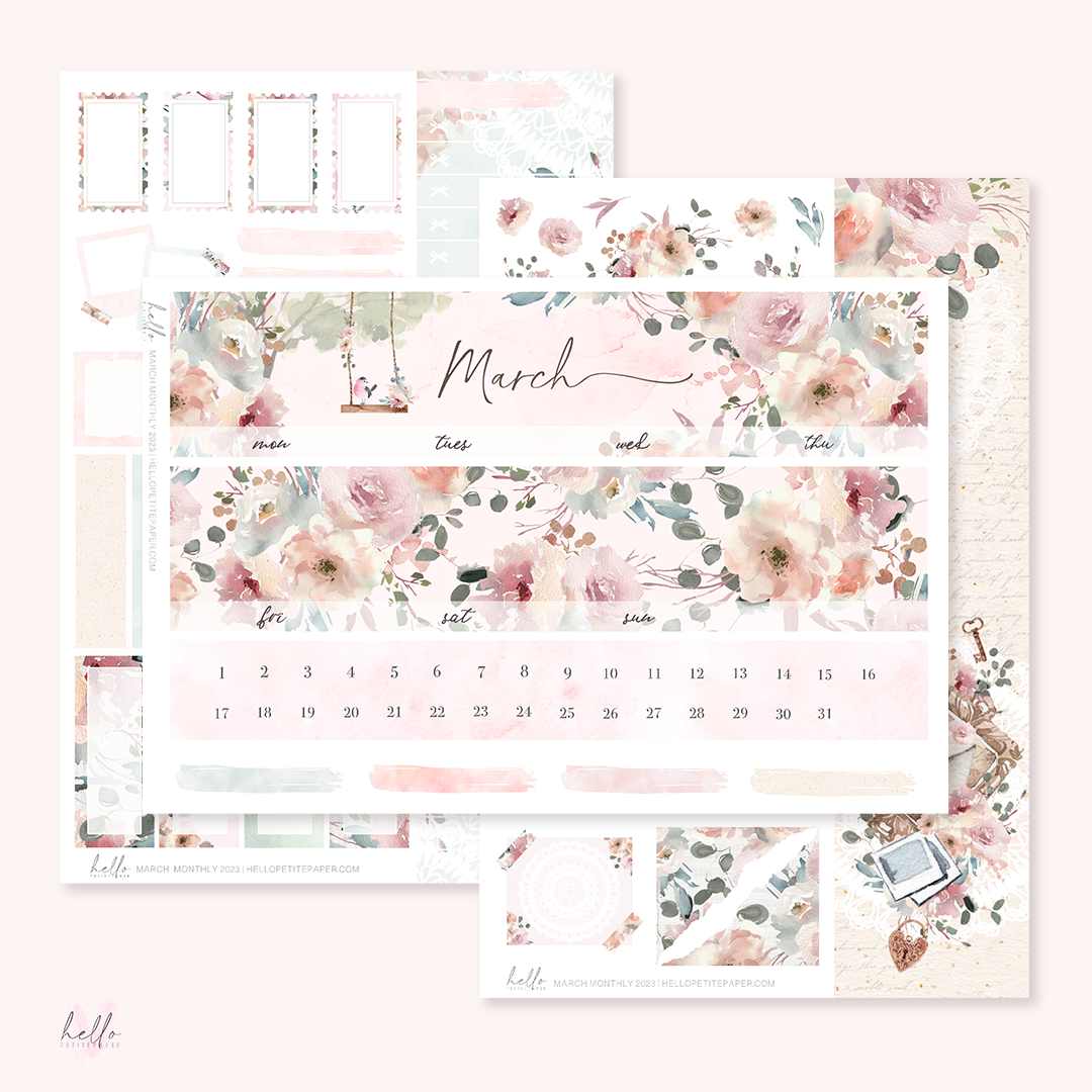 March Monthly Sticker Kit