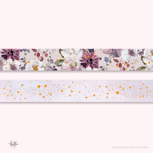 Moonlight - washi tape SET (silver foil)