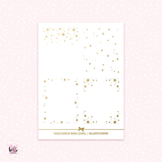 Stars boxes  - foil overlay stickers (gold or holo)
