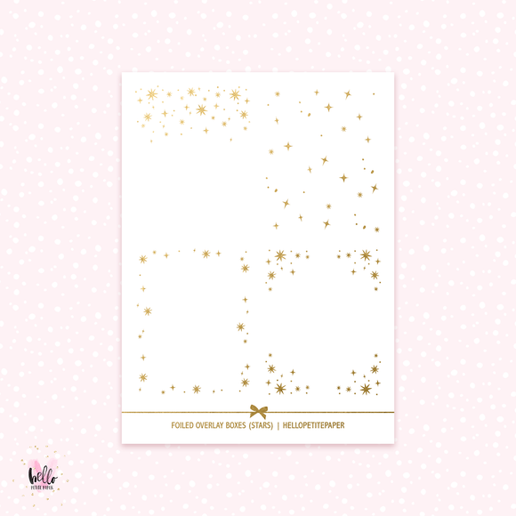 Stars boxes  - foil overlay stickers (gold or holo)