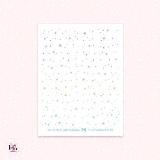 Stars headers - foil overlay stickers (gold or holo)