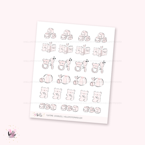 Doodle icons (PLAYTIME)  -  hand-drawn planner stickers