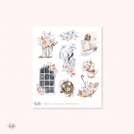 Rainy Days - Large deco, planner stickers