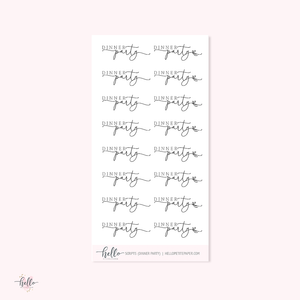 Mini scripts | Dinner Party - planner stickers