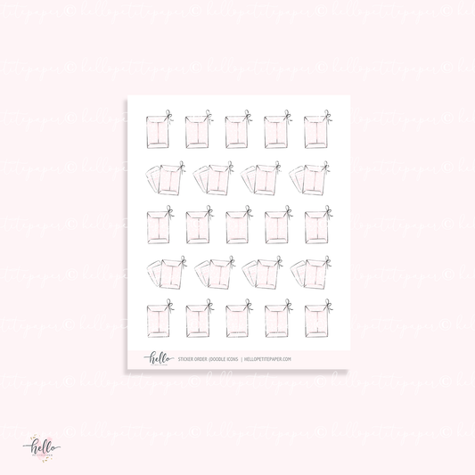 Doodle icons (STICKER ORDER) - planner stickers